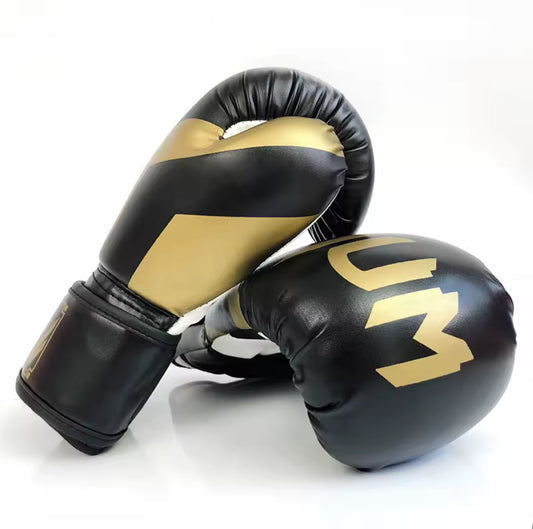 Venom Black and Gold Pro Boxing Gloves